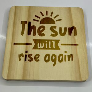 Inspire & Protect: Engraved Square Wooden Coaster Collection