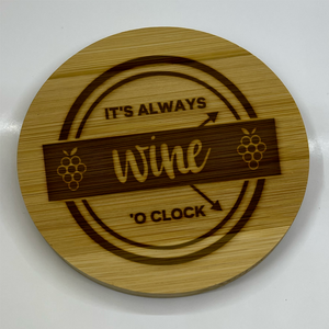 Sip, Savor & Smile: The Witty Engraved Wooden Wine Coaster Collection