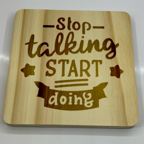 Inspire & Protect: Engraved Square Wooden Coaster Collection