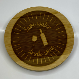 Sip, Savor & Smile: The Witty Engraved Wooden Wine Coaster Collection