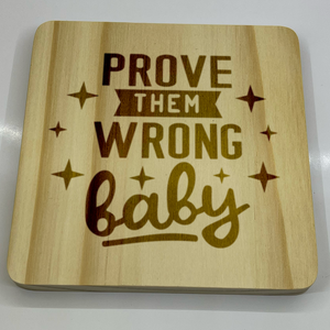 Inspire & Protect: Engraved Square Wooden Coaster Collection