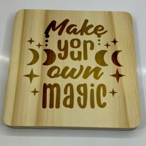 Inspire & Protect: Engraved Square Wooden Coaster Collection