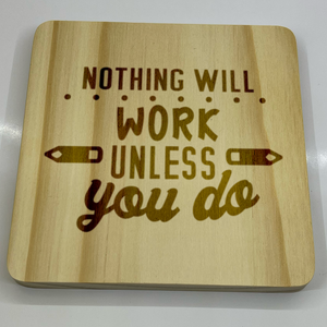 Inspire & Protect: Engraved Square Wooden Coaster Collection