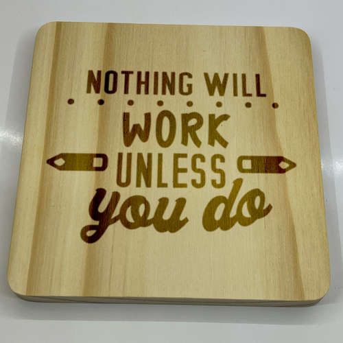 Inspire & Protect: Engraved Square Wooden Coaster Collection